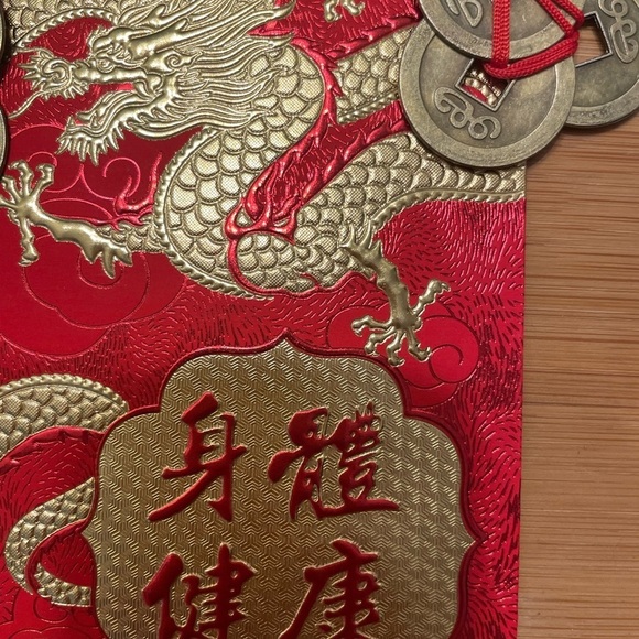 Chinese New Year of the Dragon 2024 Red Money Envelope 3 Feng Shui Coins - Picture 10 of 12